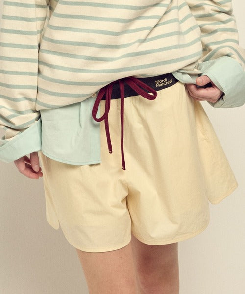 COTTON SHORTS CONTRAST WAISTBAND