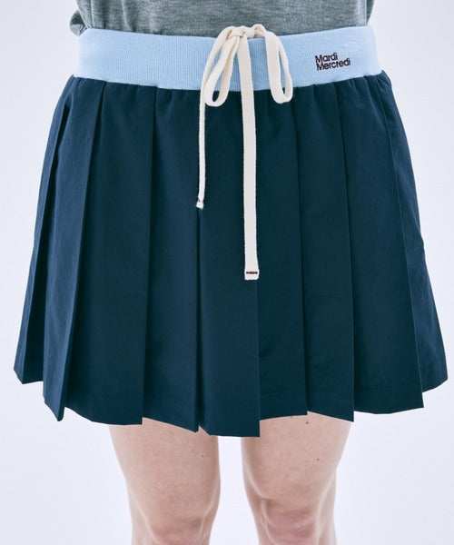 COTTON PLEATED MINI SKIRT
