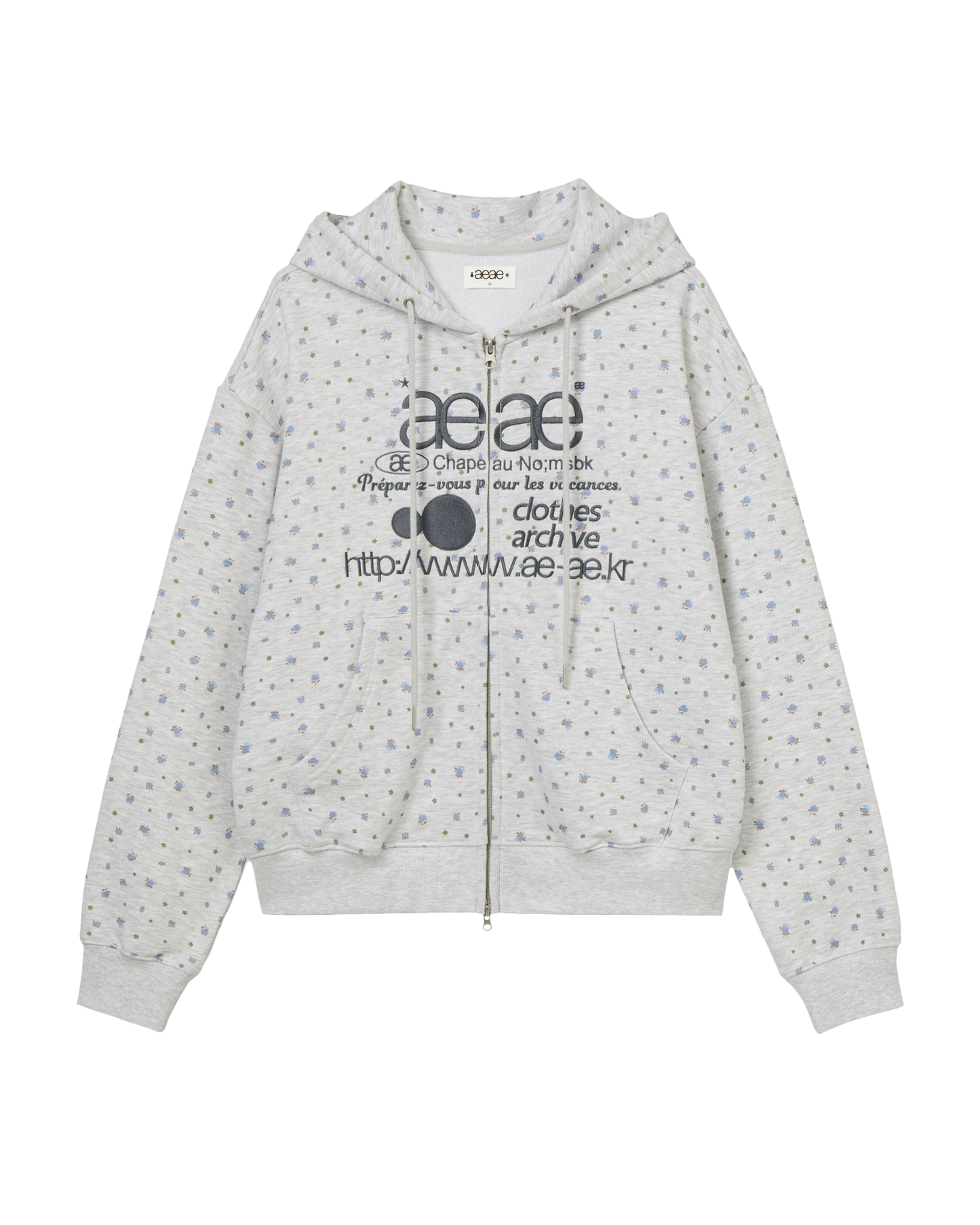 WEB LOGO FLOWER HOOD ZIP UP