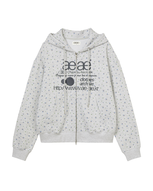 WEB LOGO FLOWER HOOD ZIP UP