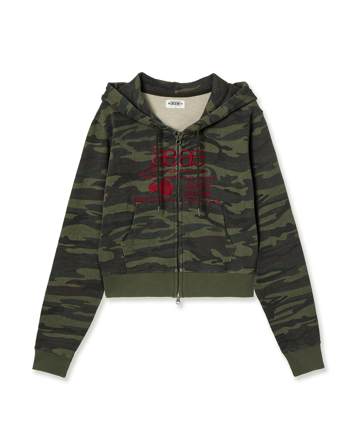 WEB LOGO CROP HOOD ZIP UP