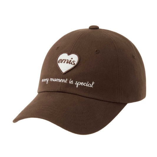 HEART WAPPEN BALL CAP-BROWN