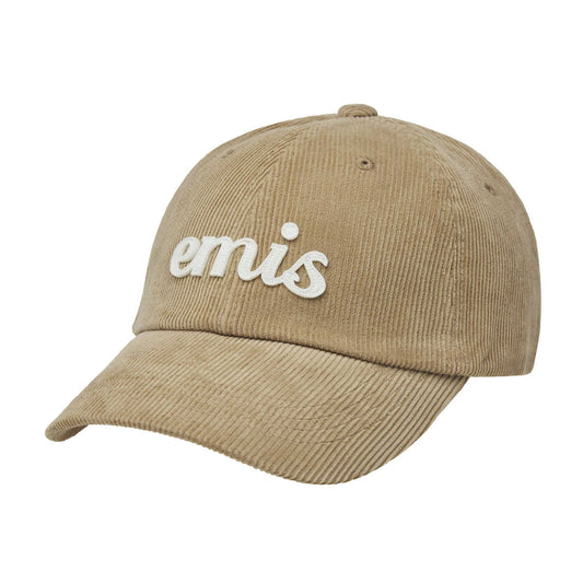 APPLIQUE CORDUROY BALL CAP-BEIGE