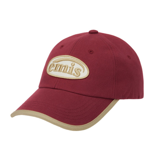 BEIGE TRIMMING BALL CAP-RED
