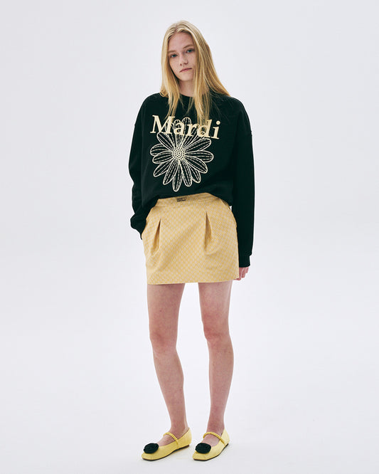 SWEATSHIRT FLOWERMARDI NEEDLEWORK-BLACK LEMON