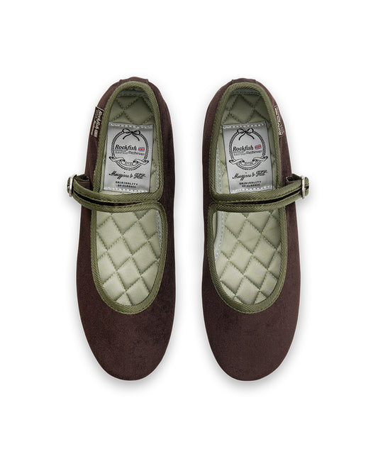BELLA QUILTED MARYJANES-DARK BROWN