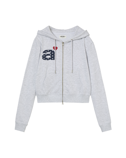 DOT SMALL LETTER CROP HOOD ZIP UP