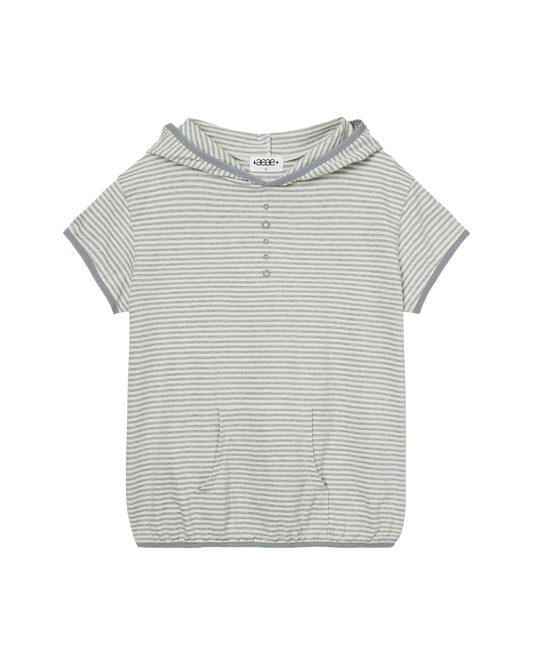 STRIPE HALF SLEEVE HOODIE