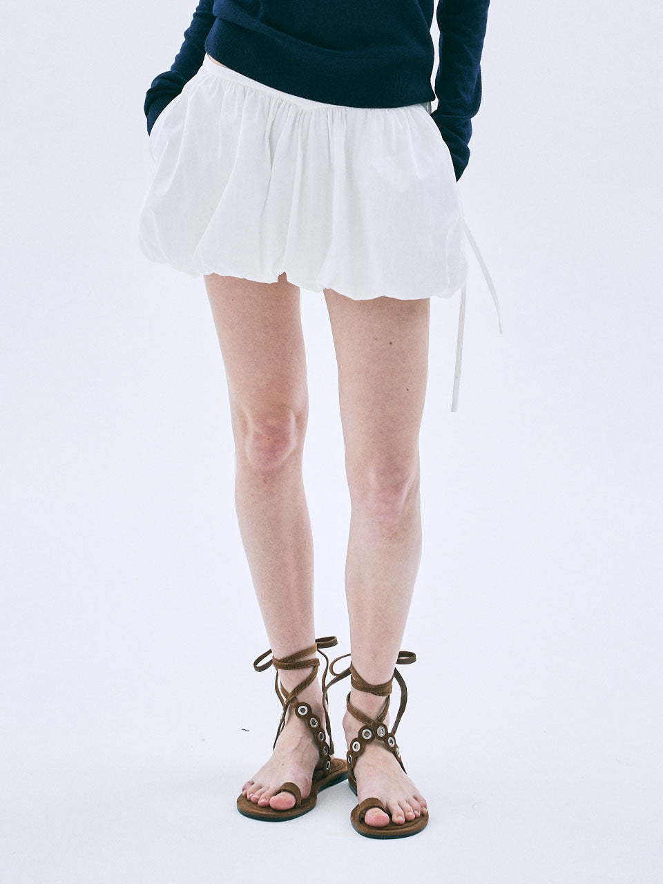COTTON BALLOON MINI SKIRT