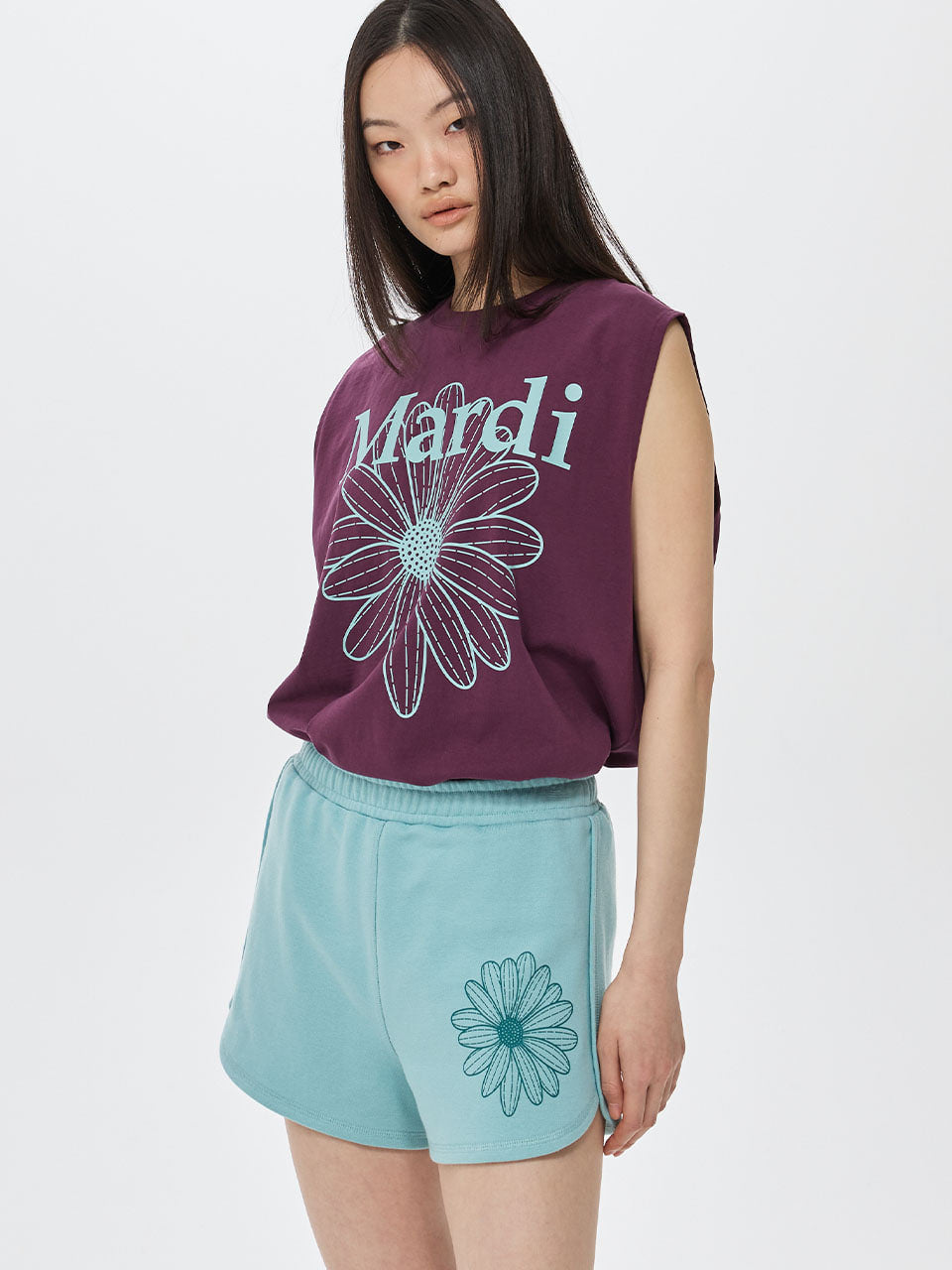 MINI SWEAT SHORTS FLOWER