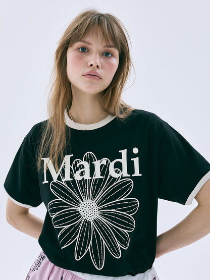 RINGER TSHIRT FLOWERMARDI