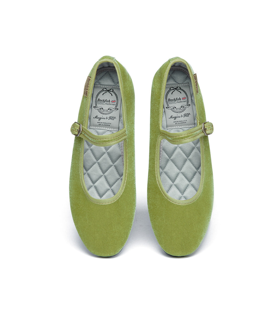 BELLA QUILTED MARYJANES-APPLE GREEN