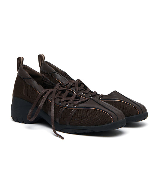 BLISS HEEL LACEUP SNEAKERS-CHOCO