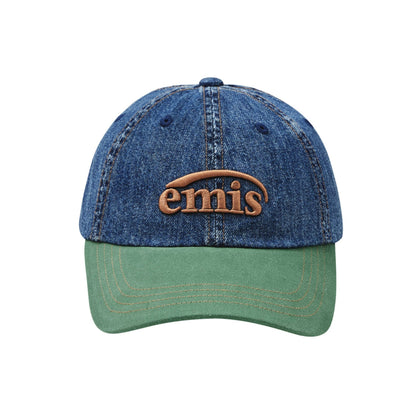 WASHED DENIM BALL CAP-BLUE/GREEN