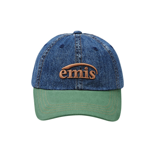 WASHED DENIM BALL CAP-BLUE/GREEN