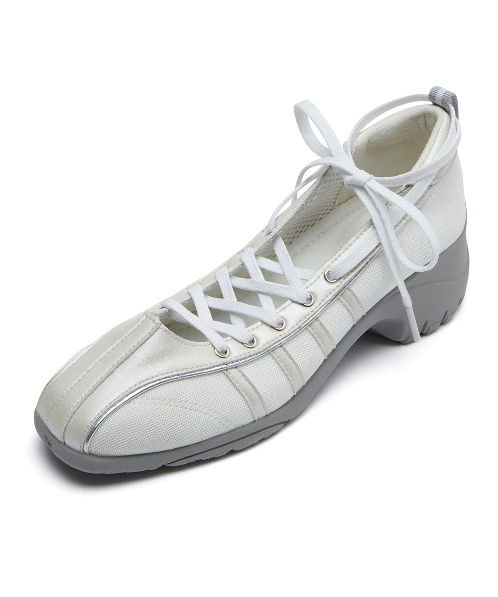 BLISS HEEL LACEUP SNEAKERS-CREAM PEARL