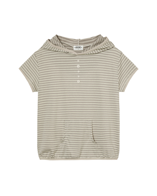 STRIPE HALF SLEEVE HOODIE