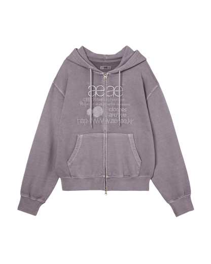 WEB LOGO WASHED HOOD ZIP UP
