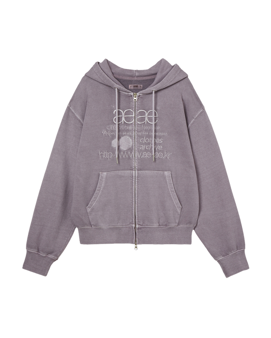 WEB LOGO WASHED HOOD ZIP UP