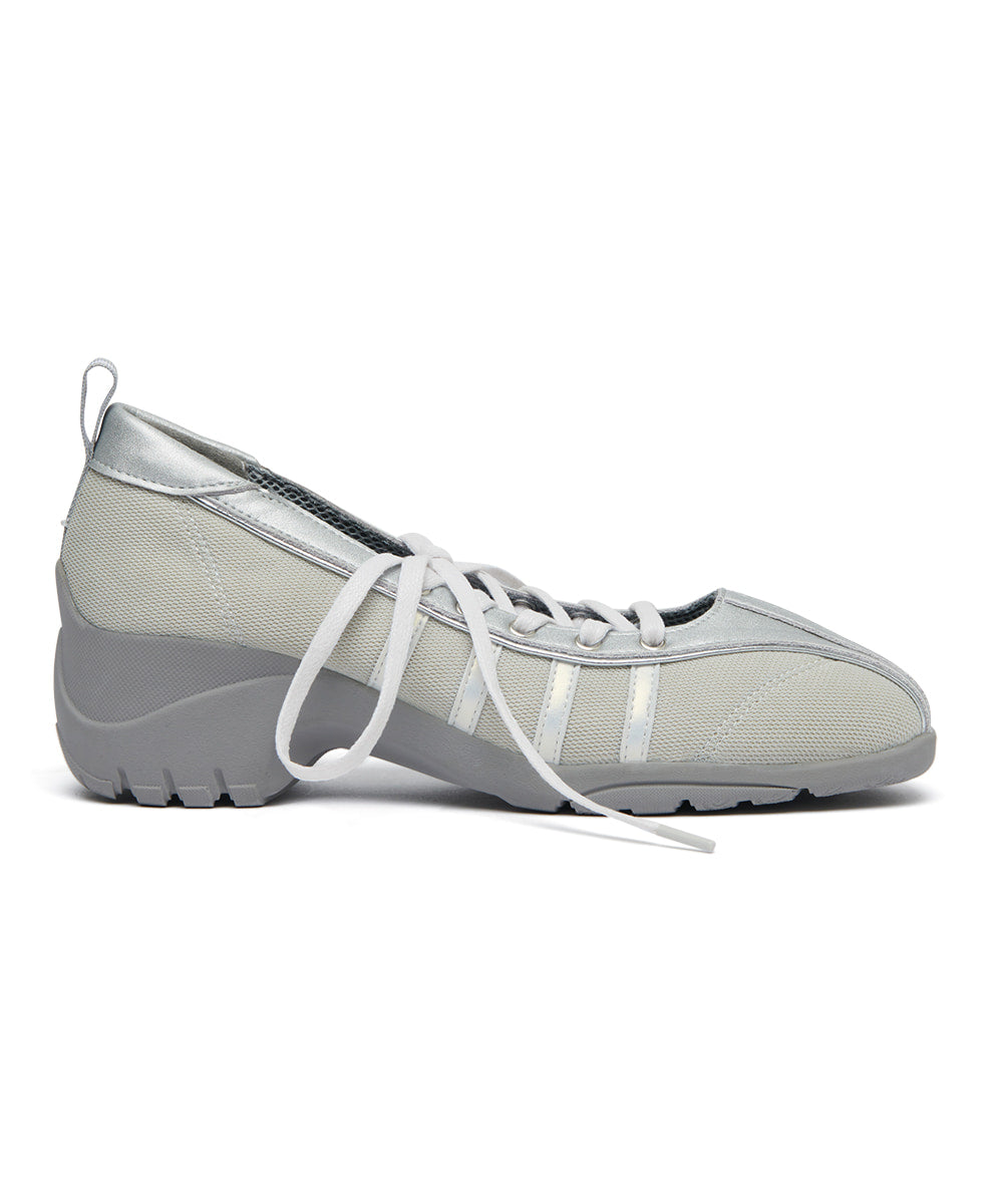 BLISS HEEL LACEUP SNEAKERS-SILVER