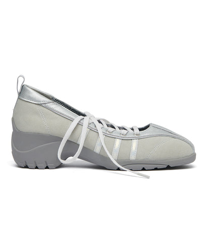 BLISS HEEL LACEUP SNEAKERS-SILVER