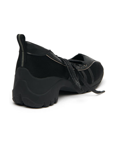 BLISS HEEL LACEUP SNEAKERS-BLACK