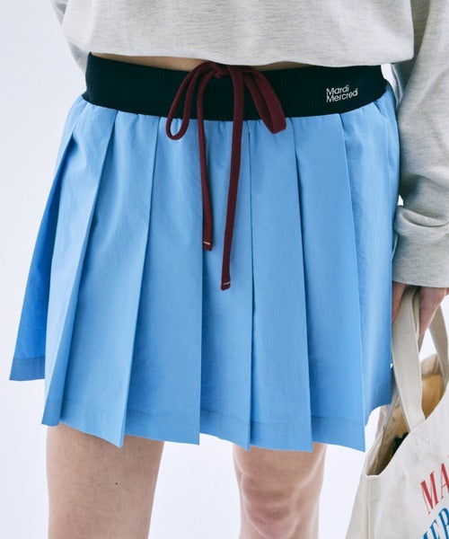 COTTON PLEATED MINI SKIRT