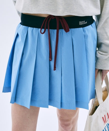 COTTON PLEATED MINI SKIRT