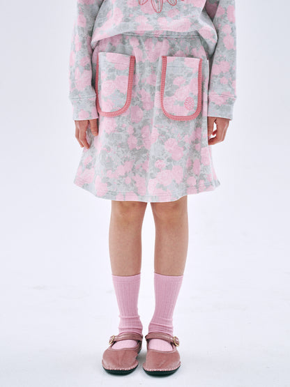 KIDS WAFFLE SKIRT FLEUR
