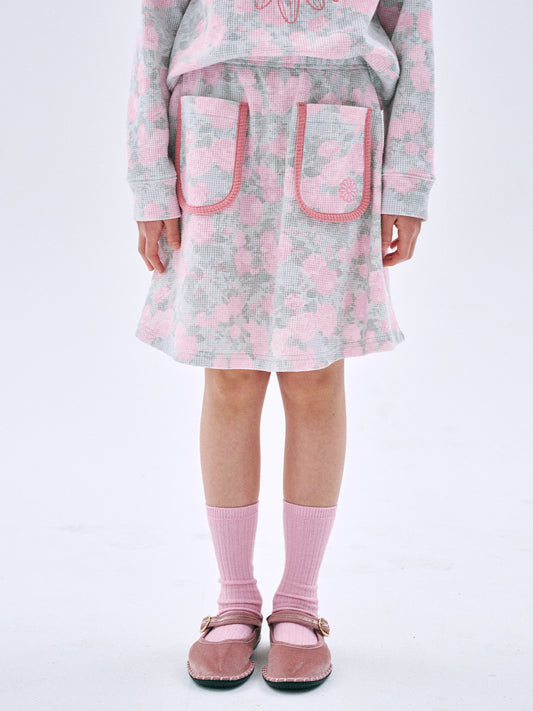 KIDS WAFFLE SKIRT FLEUR