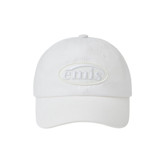 TONE ON TONE WAPPEN BALL CAP-WHITE