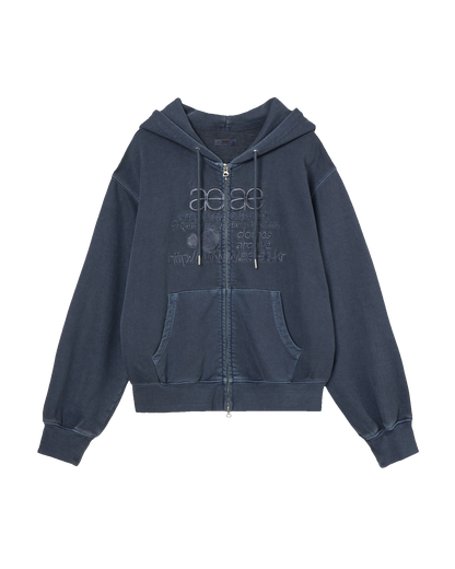 WEB LOGO WASHED HOOD ZIP UP