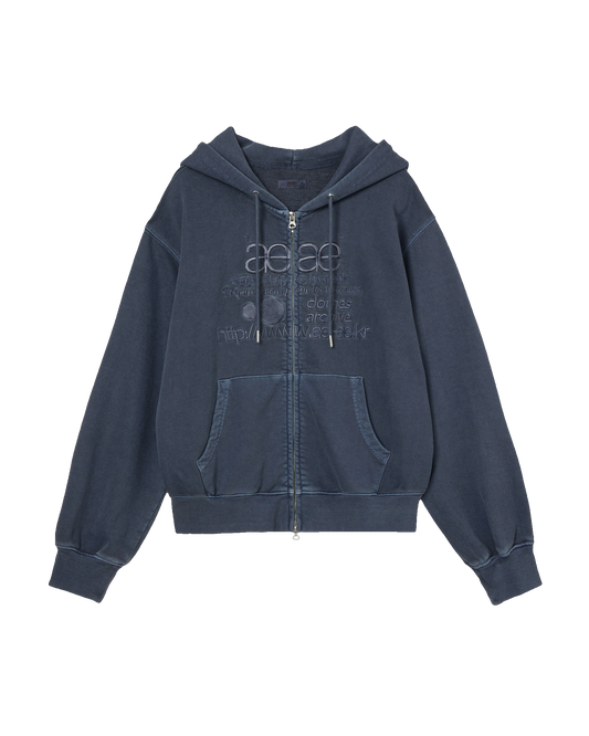 WEB LOGO WASHED HOOD ZIP UP