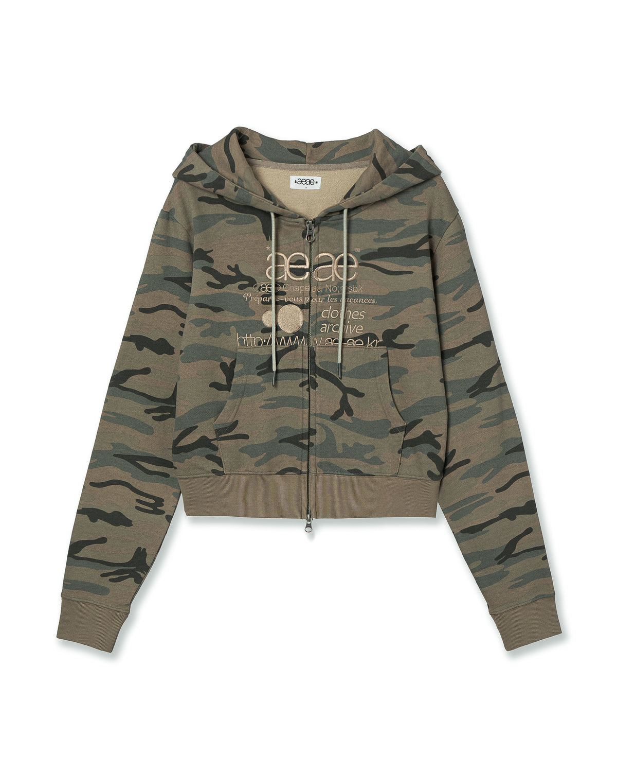 WEB LOGO CROP HOOD ZIP UP
