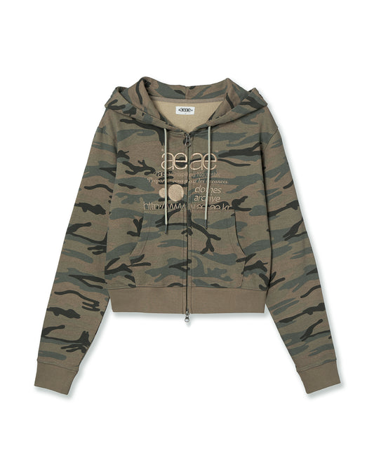 WEB LOGO CROP HOOD ZIP UP