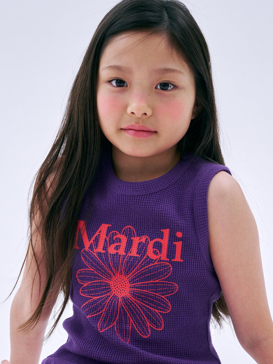 KIDS WAFFLE SLEEVELESS FLOWERMARDI FRILL
