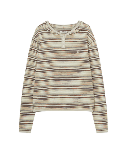 STRIPE KNIT HOODIE