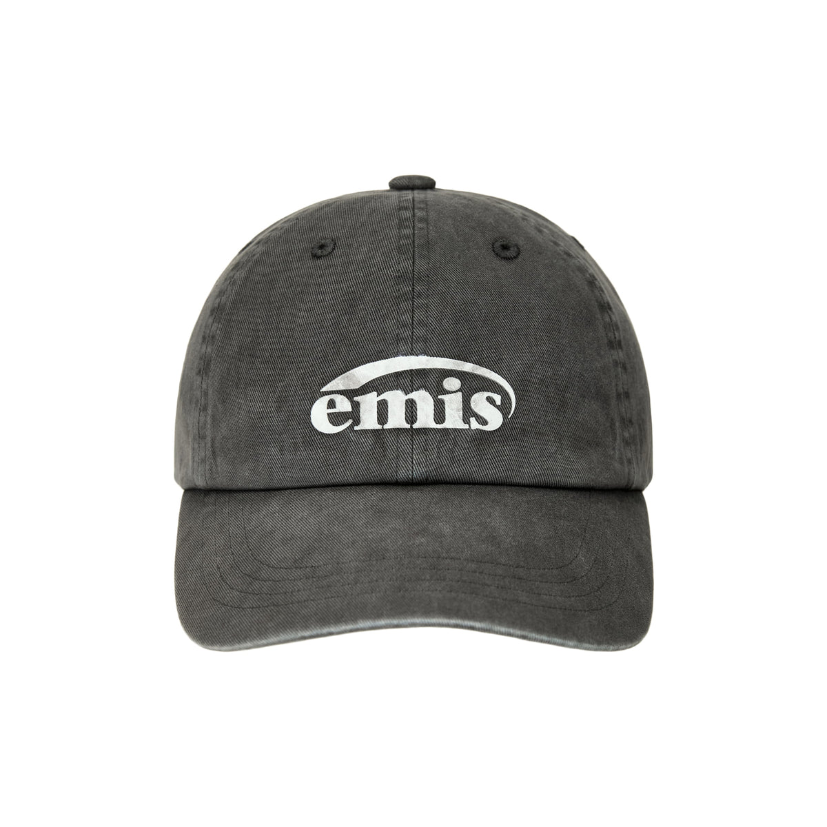 LOGO PRINT PIGMENT DYEING BALL CAP-GRAY