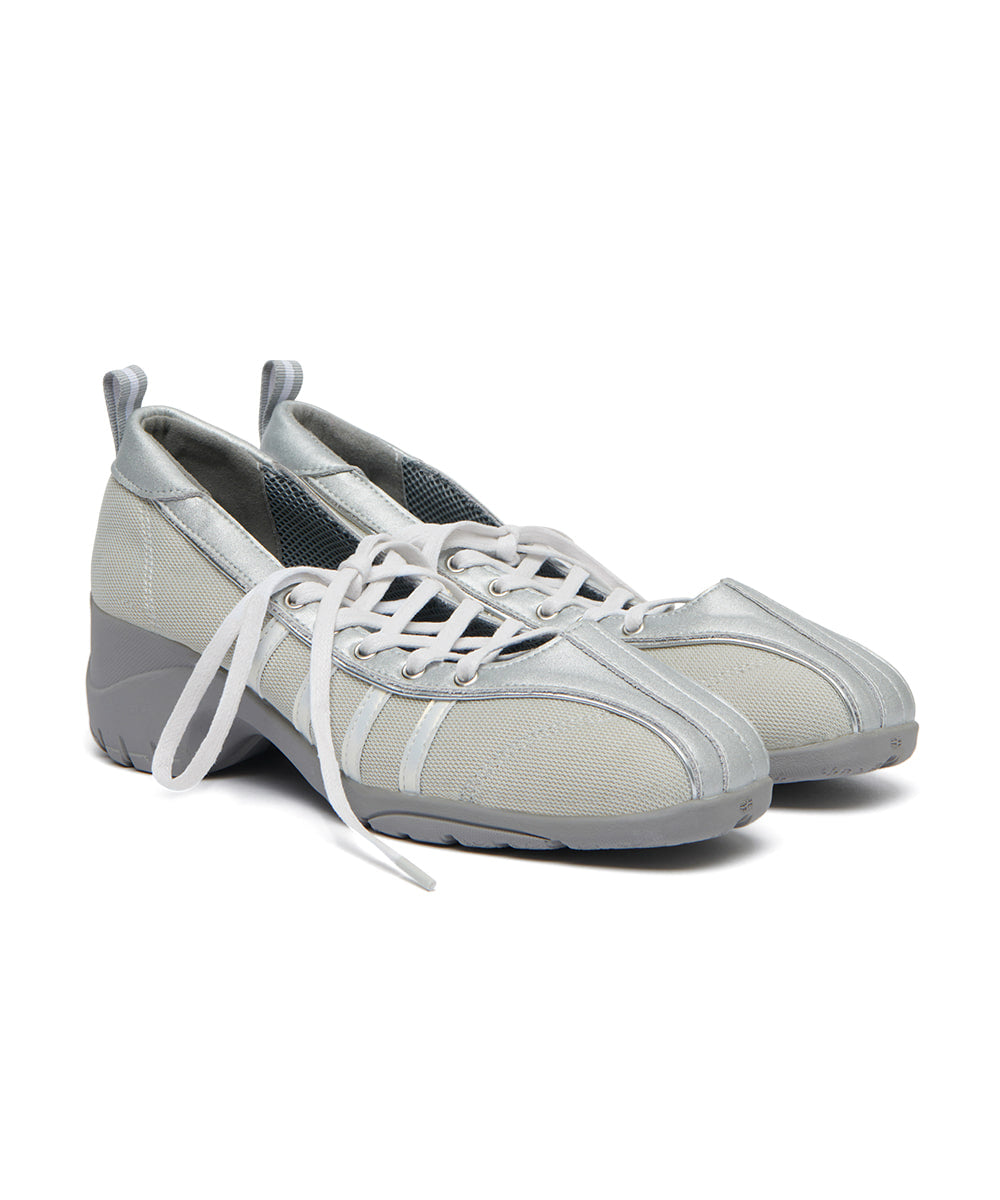 BLISS HEEL LACEUP SNEAKERS-SILVER