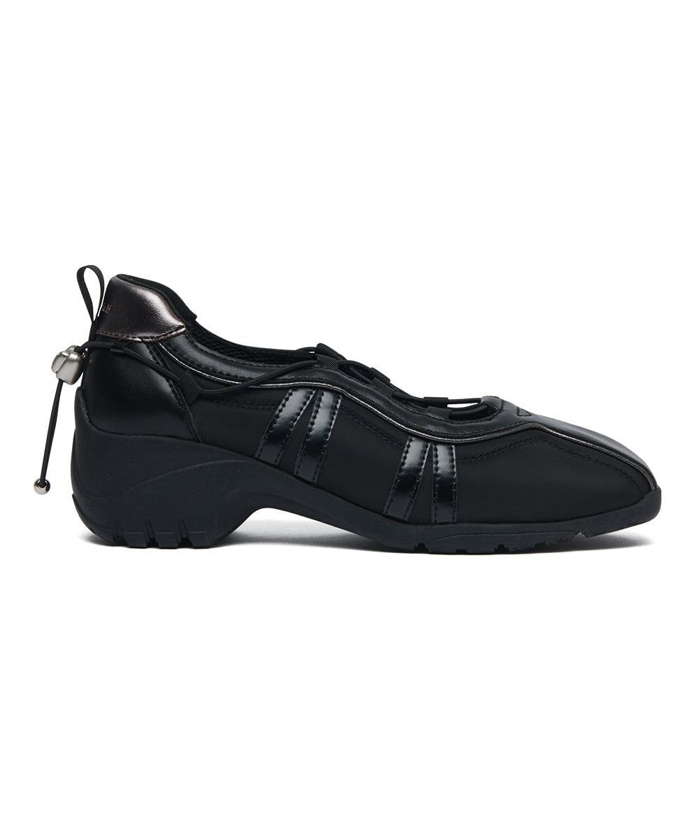 BLISS HEEL STRING SNEAKERS-BLACK