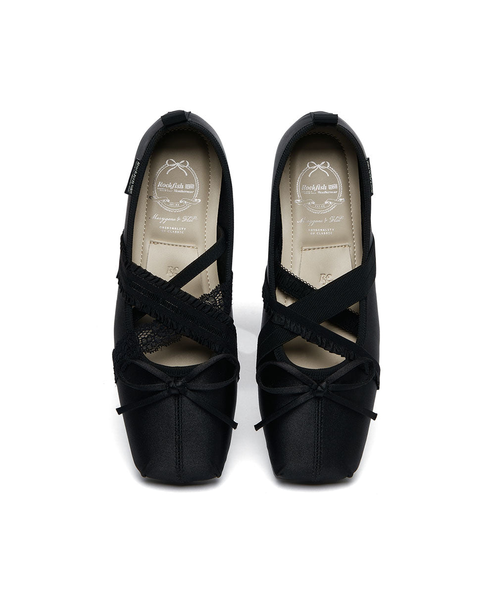 BANDING BALLET FLATS-BLACK