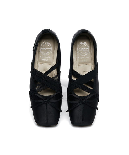 BANDING BALLET FLATS-BLACK