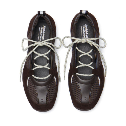 NICOLE WEAVING LACEUP SNEAKERS-CHOCO
