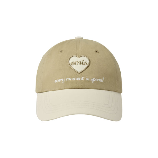 HEART WAPPEN TONE ON TONE BALL CAP-BEIGE