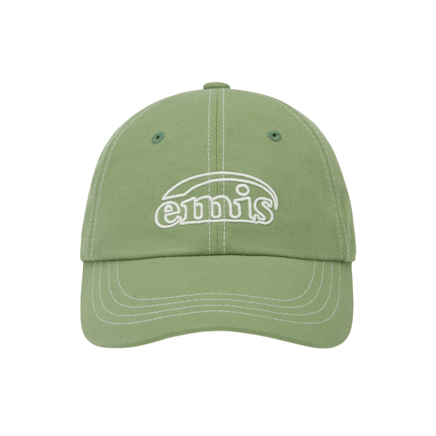 WHITE STITCH BALL CAP-OLIVE