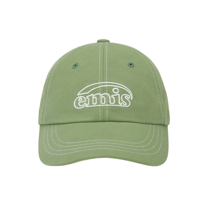 WHITE STITCH BALL CAP-OLIVE