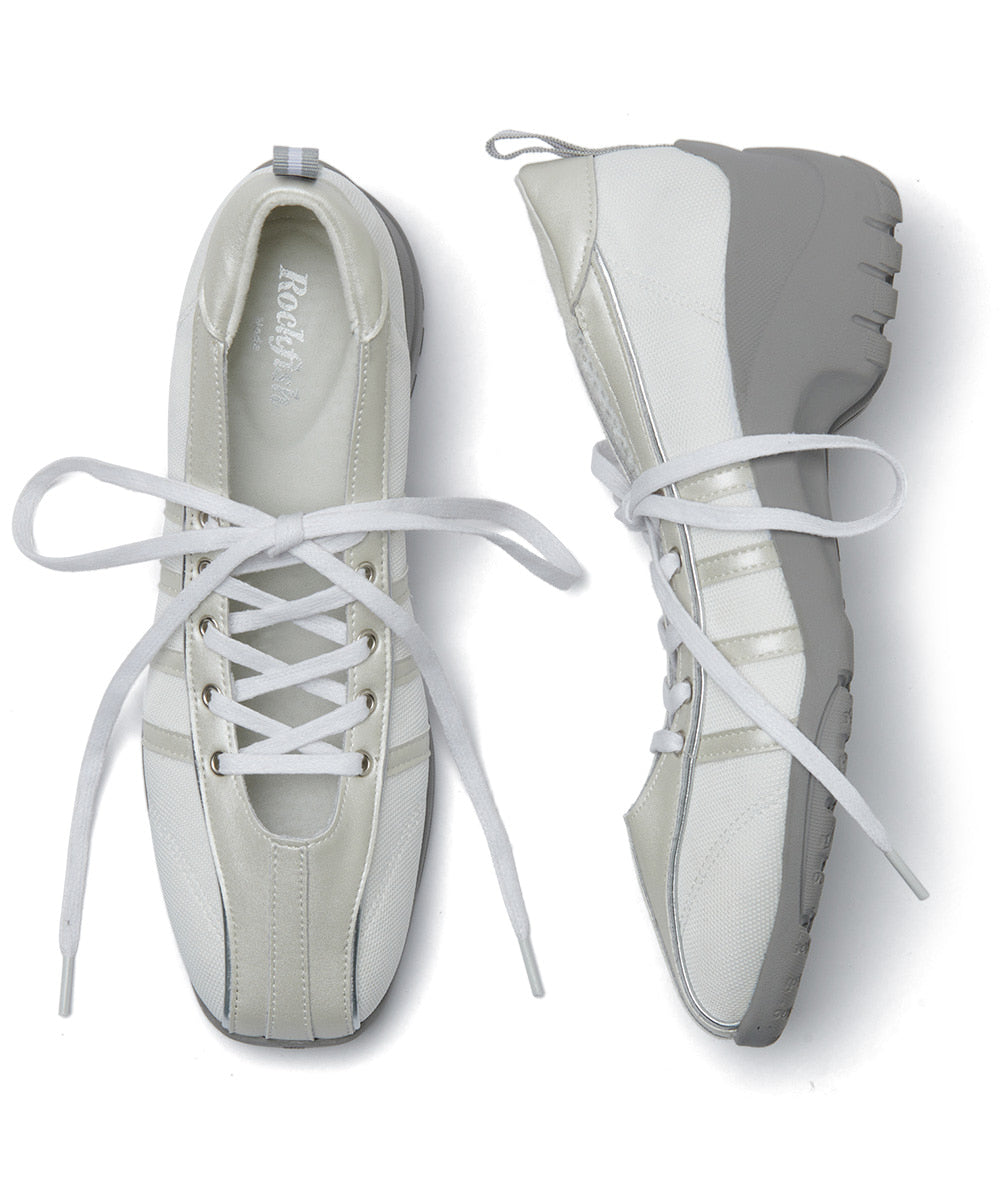 BLISS HEEL LACEUP SNEAKERS-CREAM PEARL