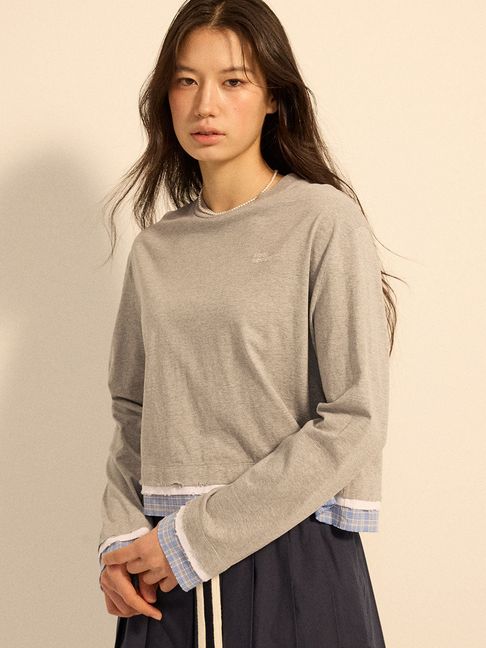 DESTROYED LAYERED TOP CHECK