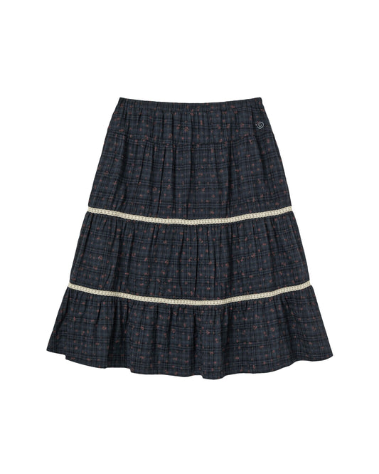 PATTERN TIERED SKIRT