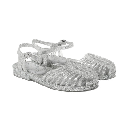 GLAIR STRAPPY SANDALS-GLITTER SILVER